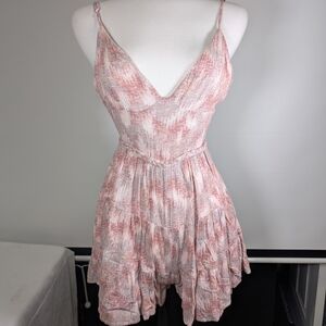 Storia Pink and White Ruffled Tiered Sundress